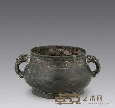 清 铜双耳炉 高7cm；C13cm.